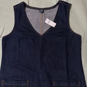 NWT! GAP Navy Denim V-Neck Dress
